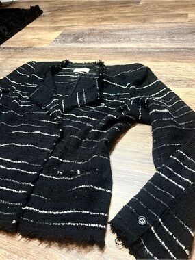 Isabel Marant Étoile Black & White Striped Tweed Jacket – Size 44
